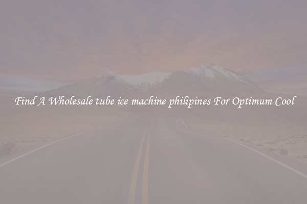 Find A Wholesale tube ice machine philipines For Optimum Cool