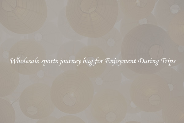 Wholesale sports journey bag for Enjoyment During Trips
