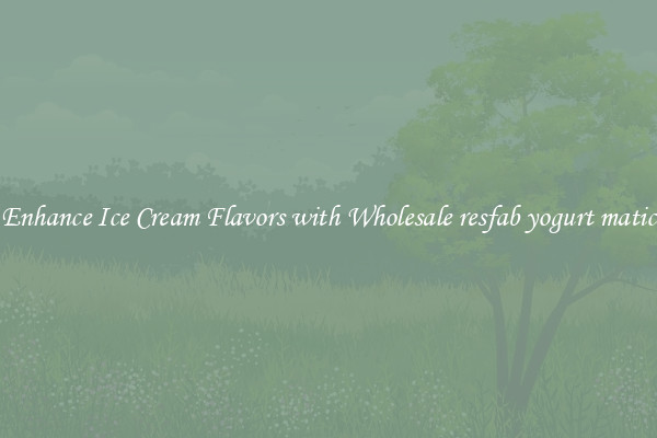 Enhance Ice Cream Flavors with Wholesale resfab yogurt matic