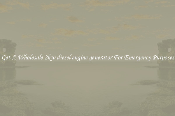 Get A Wholesale 2kw diesel engine generator For Emergency Purposes