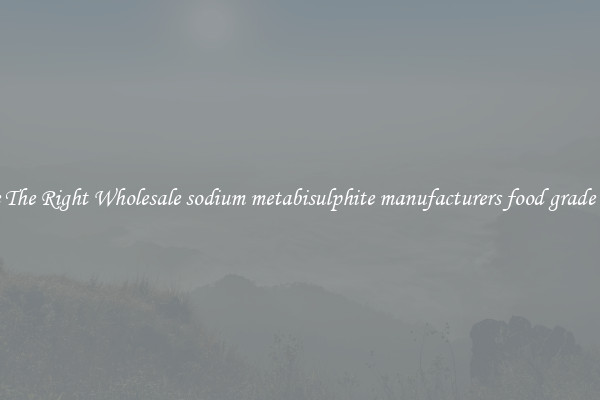 Source The Right Wholesale sodium metabisulphite manufacturers food grade Online