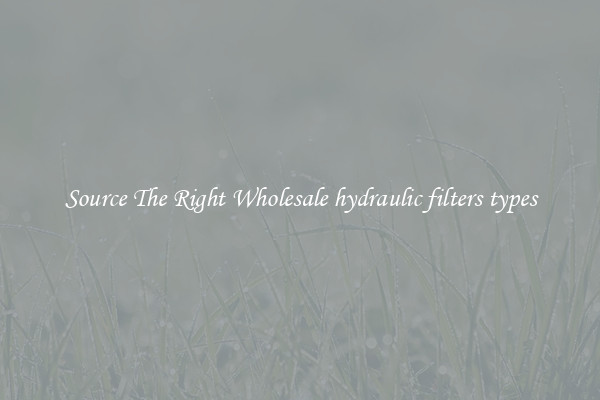 Source The Right Wholesale hydraulic filters types