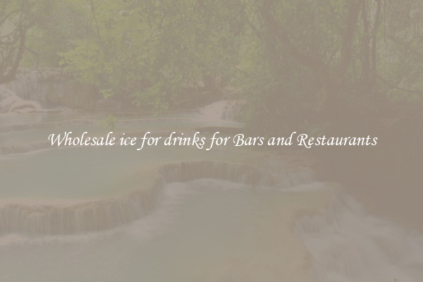 Wholesale ice for drinks for Bars and Restaurants