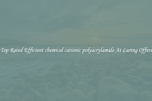 Top Rated Efficient chemical cationic polyacrylamide At Luring Offers