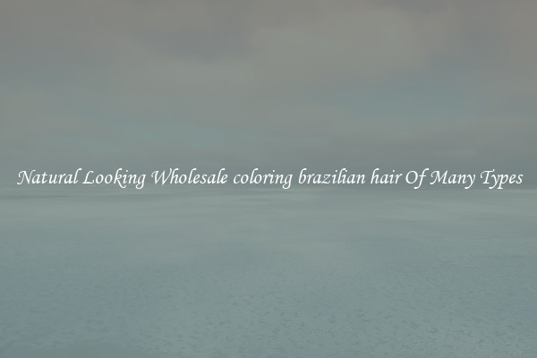 Natural Looking Wholesale coloring brazilian hair Of Many Types